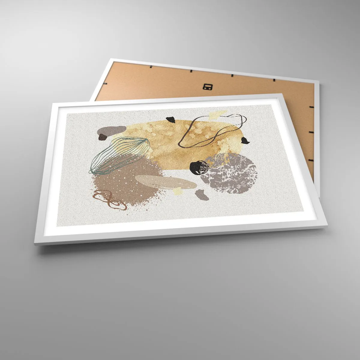 Plakát v bílém rámu - Abstraktní švestka - 70x50 cm