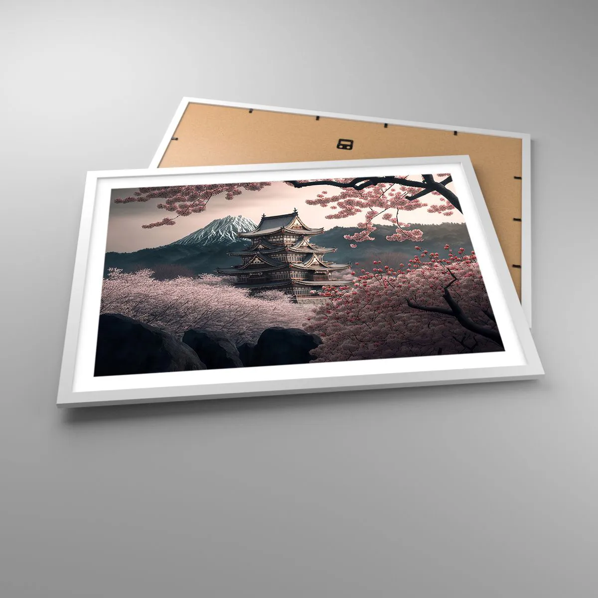 Poszter fekete keretben - A cseresznyevirágzás országa - 70x50 cm