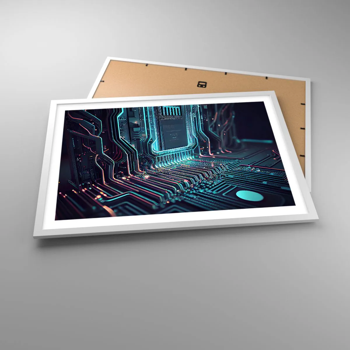 Affiche dans un cadre blanc - Poster - Je pense comme ça… - 70x50 cm