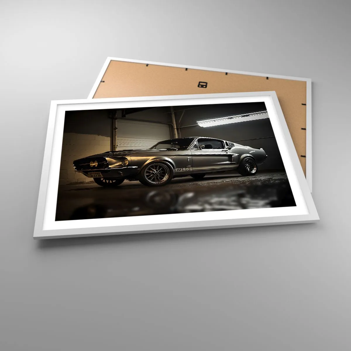 Affiche dans un cadre blanc - Poster - Retour dans le passé - 70x50 cm