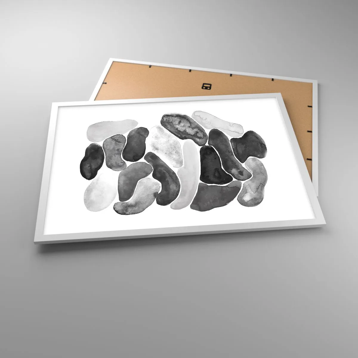 Plagát v bielom ráme - Kamenistá abstrakcia - 70x50 cm