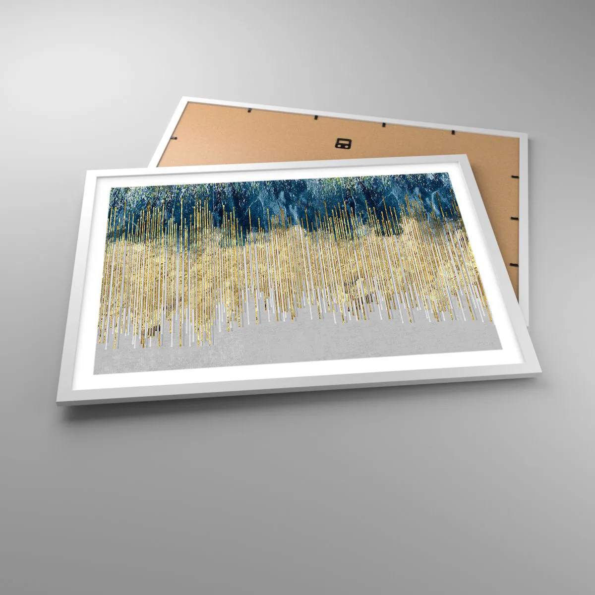 Plakát v bílém rámu - Zlacená hranice - 70x50 cm