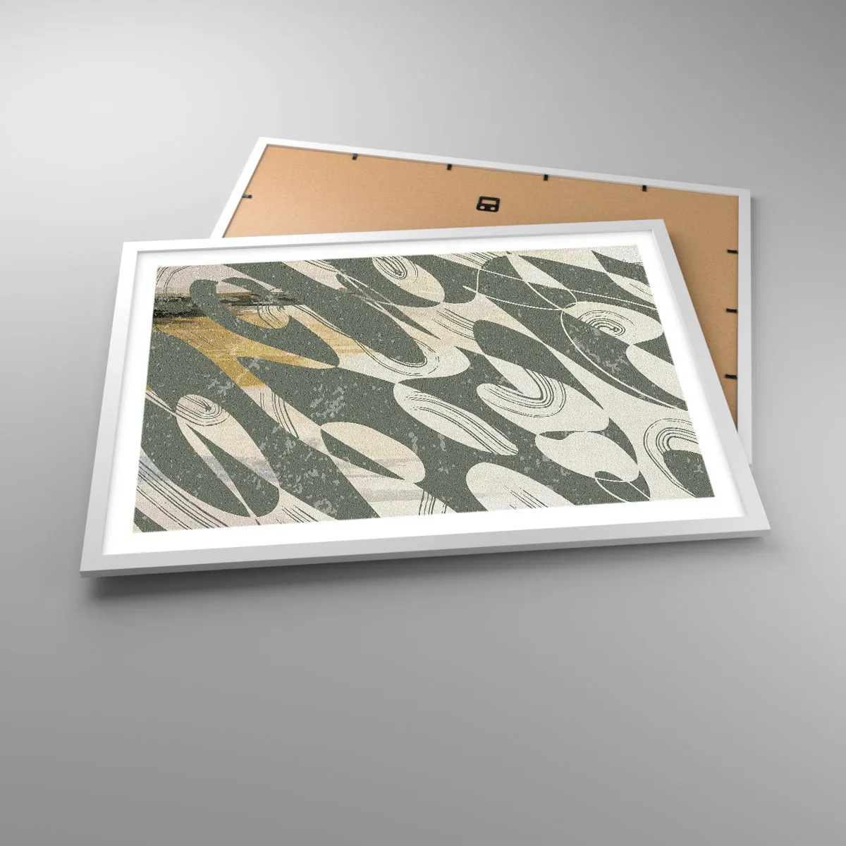 Poster in een witte lijst - Ritmische abstractie - 70x50 cm