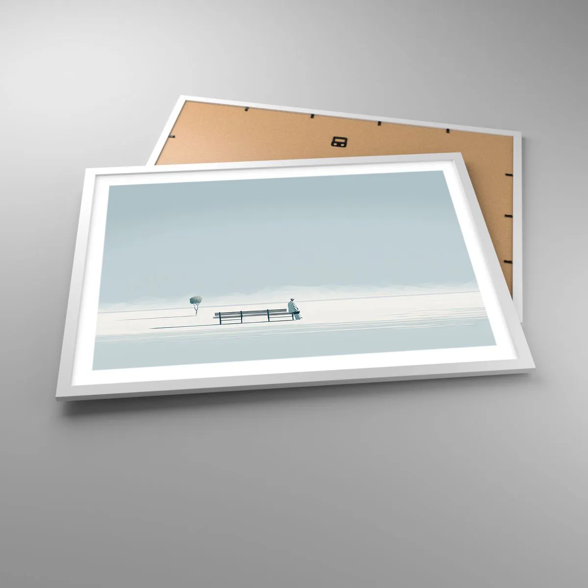 Affiche dans un cadre blanc - Poster - Oui, j'attends. - 70x50 cm