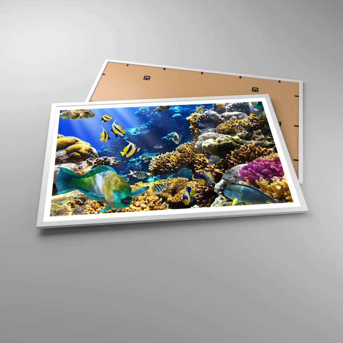 Poster in cornice bianca - Traffico intenso sulla via delle vacanze - 91x61 cm