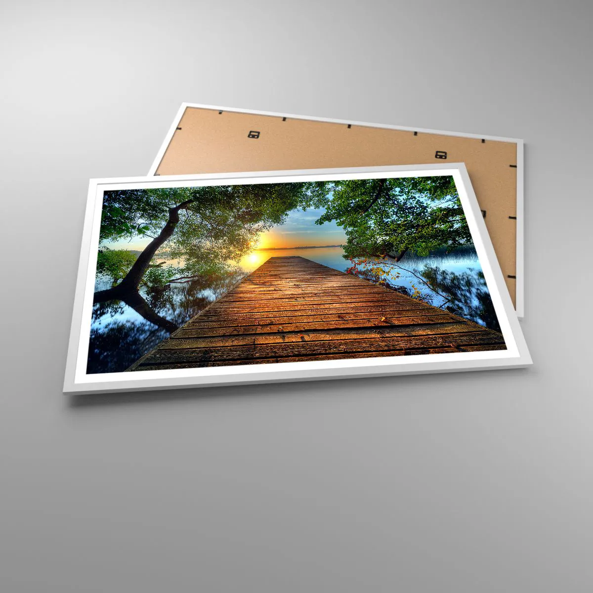 Poster in einem weißen Rahmen - Nimm dir Zeit, setz dich hin - 91x61 cm