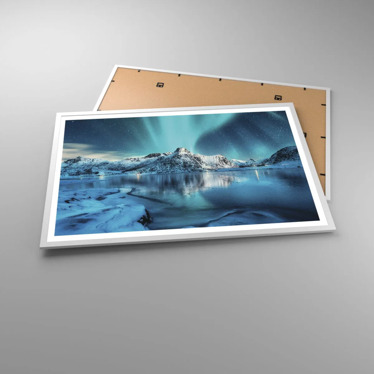 Affiche dans un cadre blanc - Poster - Nuit de lumières - 91x61 cm