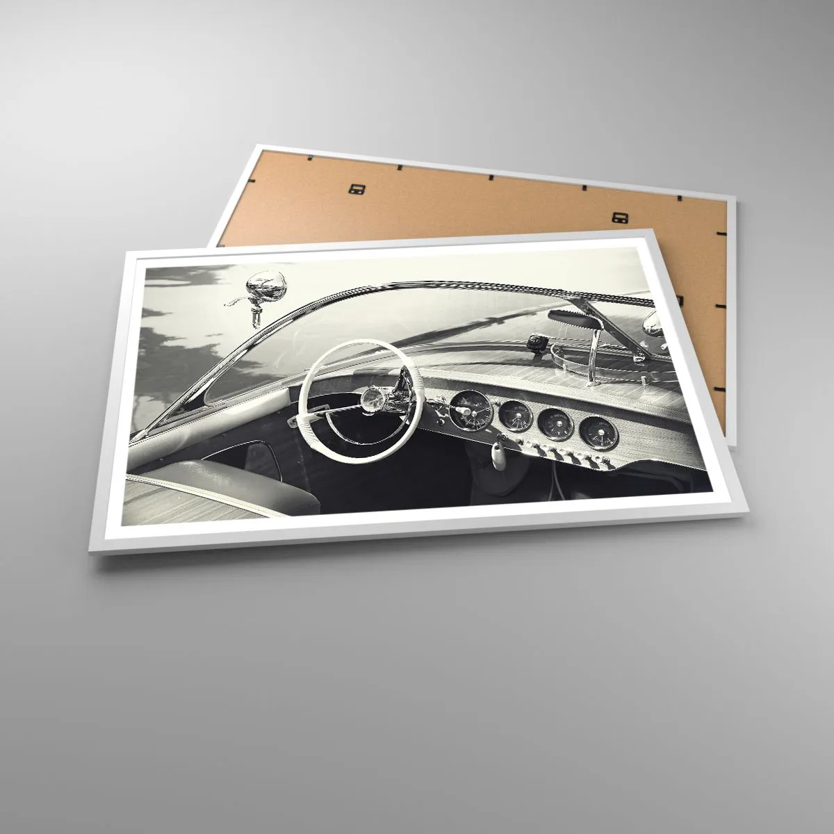 Affiche dans un cadre blanc - Poster - Temps pour riche - 91x61 cm