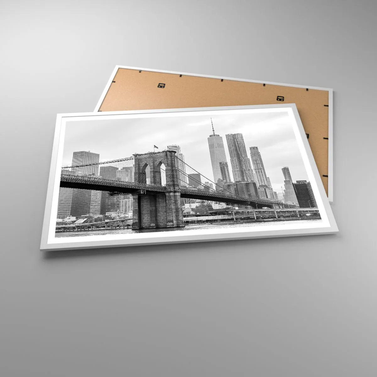 Poster in cornice bianca - Atmosfera di New York - 91x61 cm