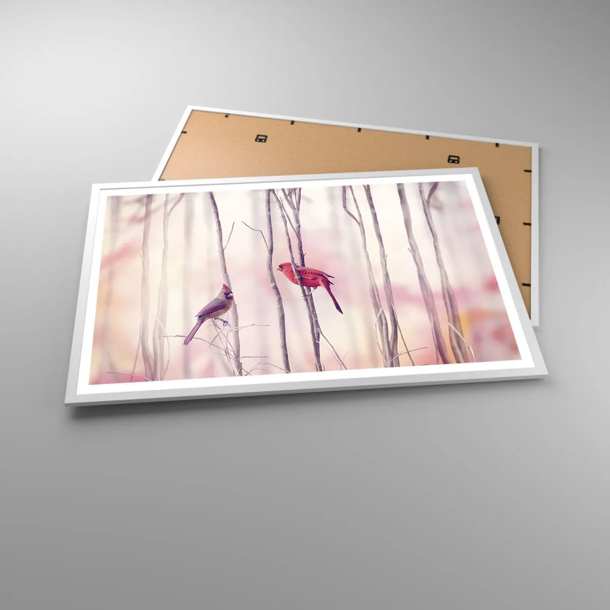 Plakat i hvid ramme - Fortællingen om den lyserøde skov - 91x61 cm