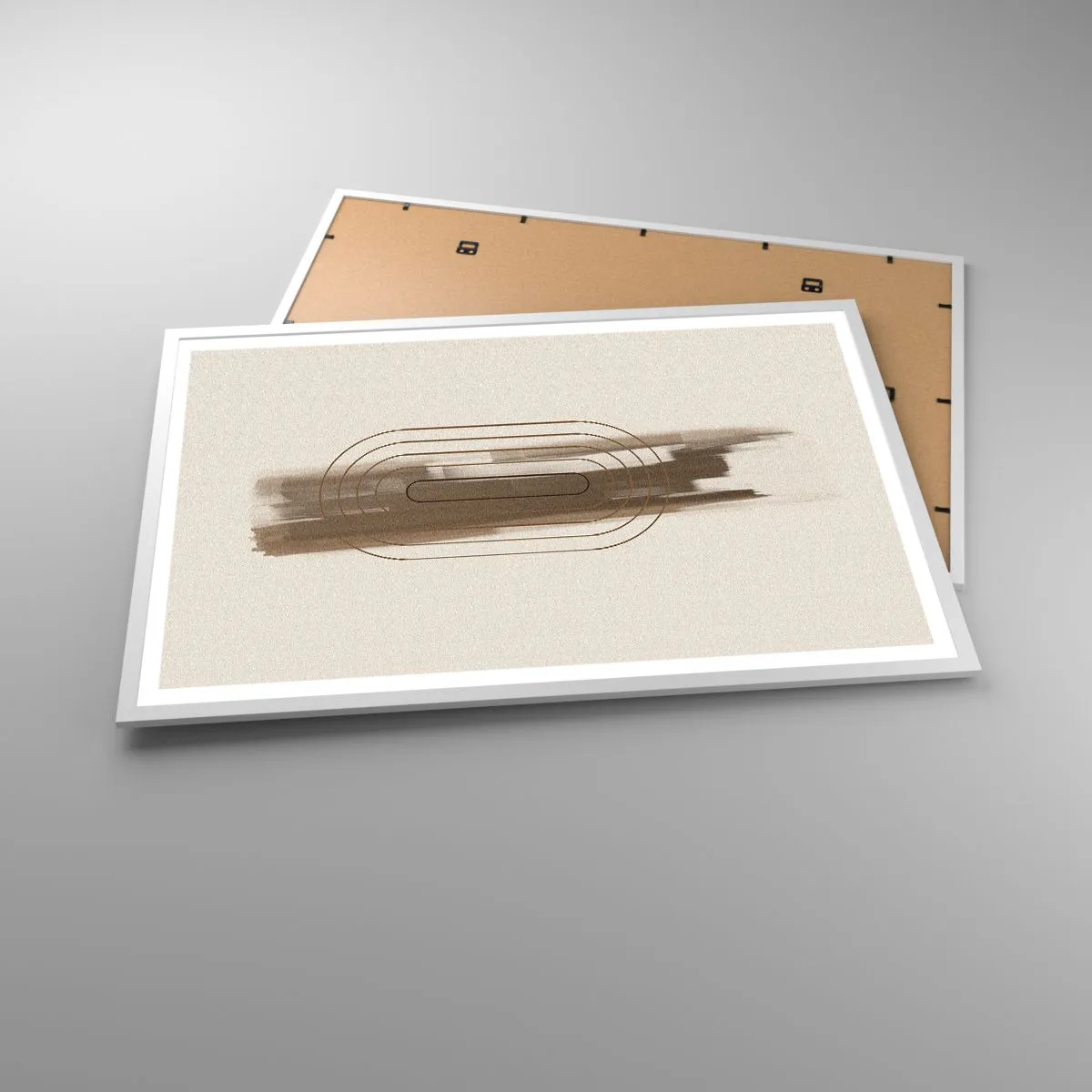 Affiche dans un cadre blanc - Poster - Parfum de gris - 91x61 cm