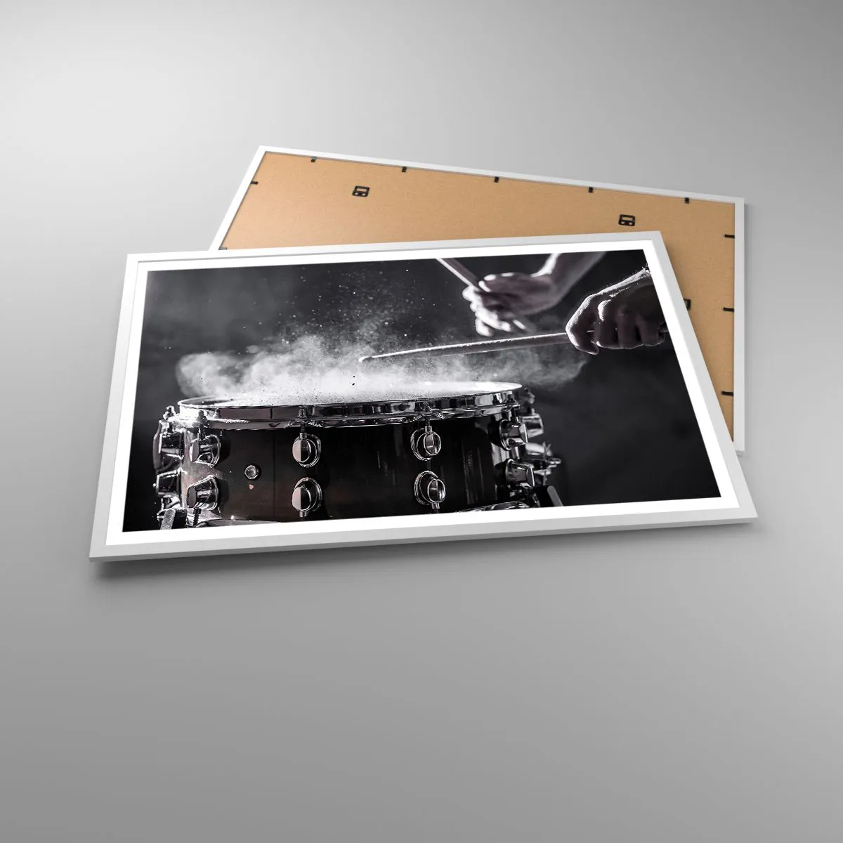 Plakat i hvid ramme - Musikkens puls - 91x61 cm