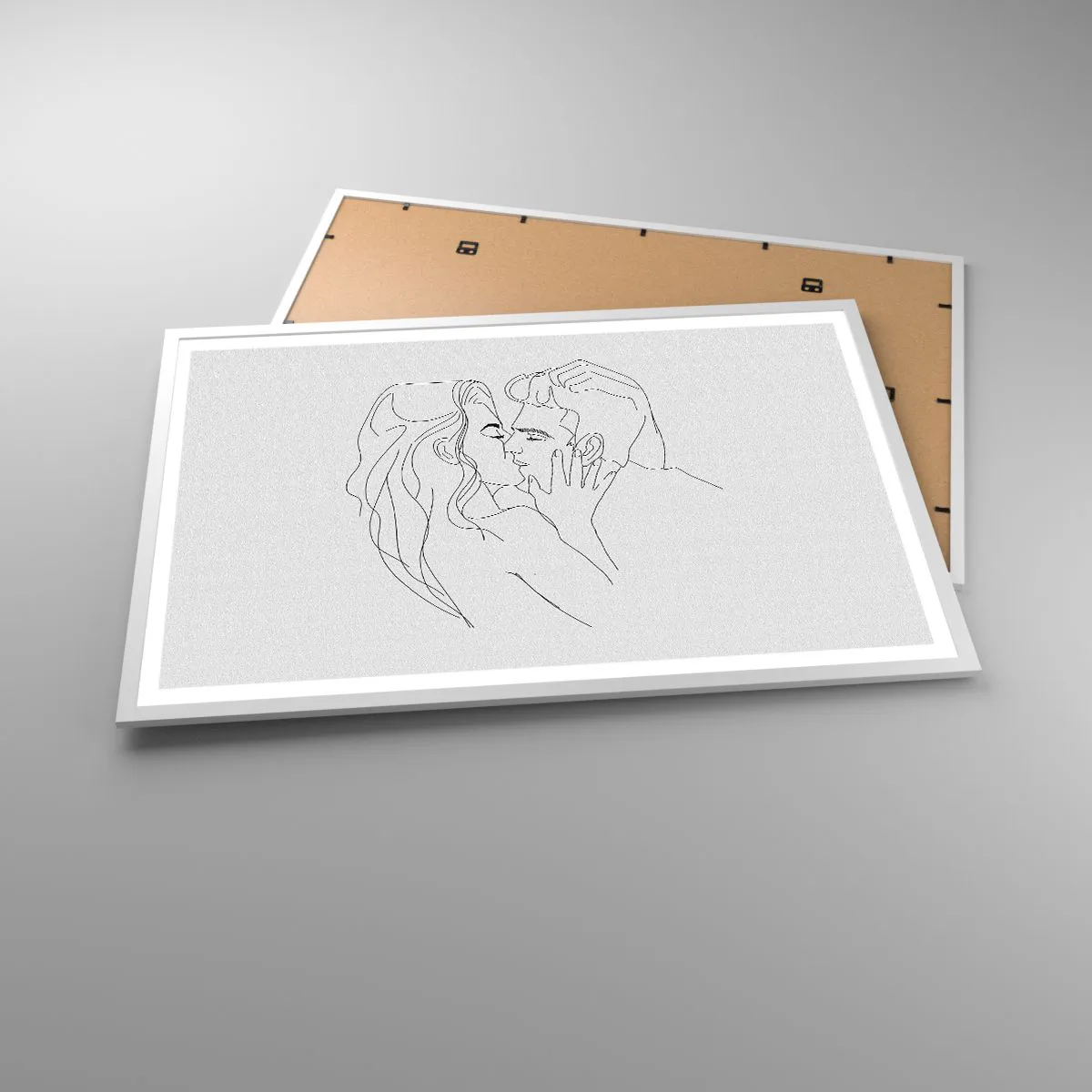 Poster in einem weißen Rahmen - Dieselbe Linie - 91x61 cm