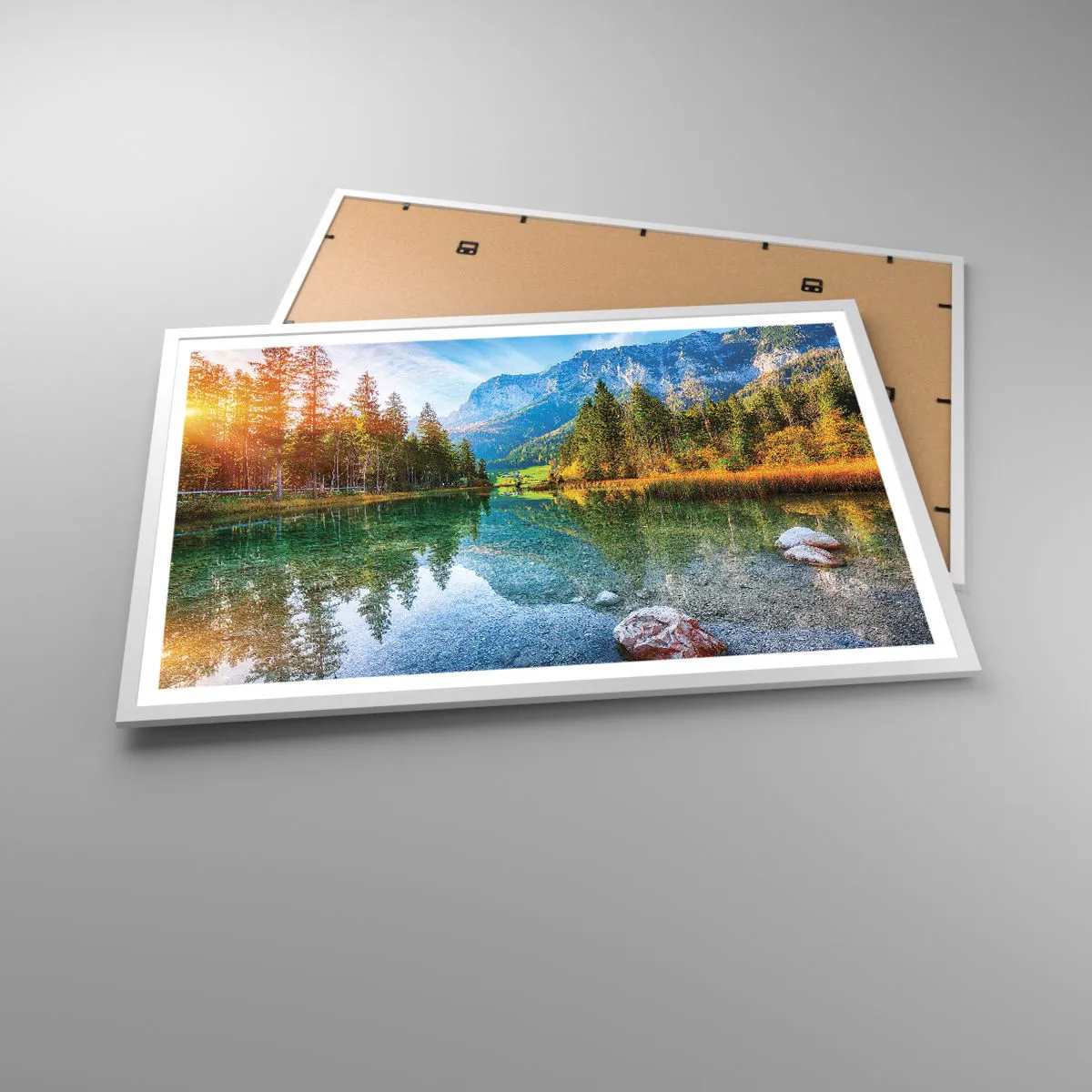 Poster in einem weißen Rahmen - Die Sanftheit des Herbstes - 91x61 cm