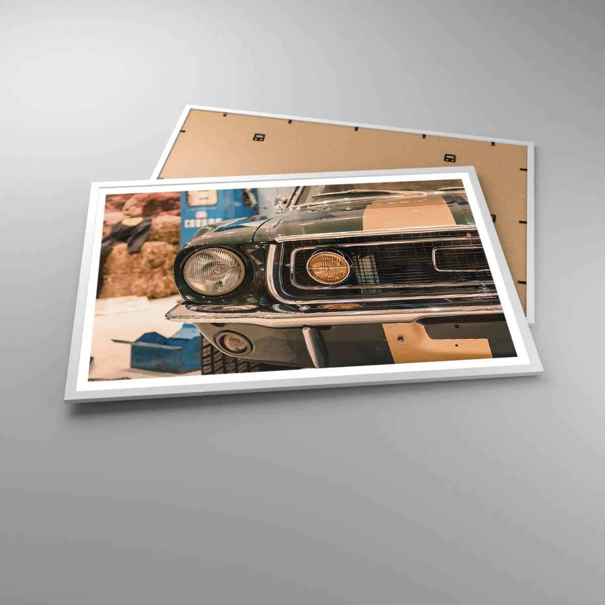 Poster in einem weißen Rahmen - Treffen mit einer Legende - 91x61 cm