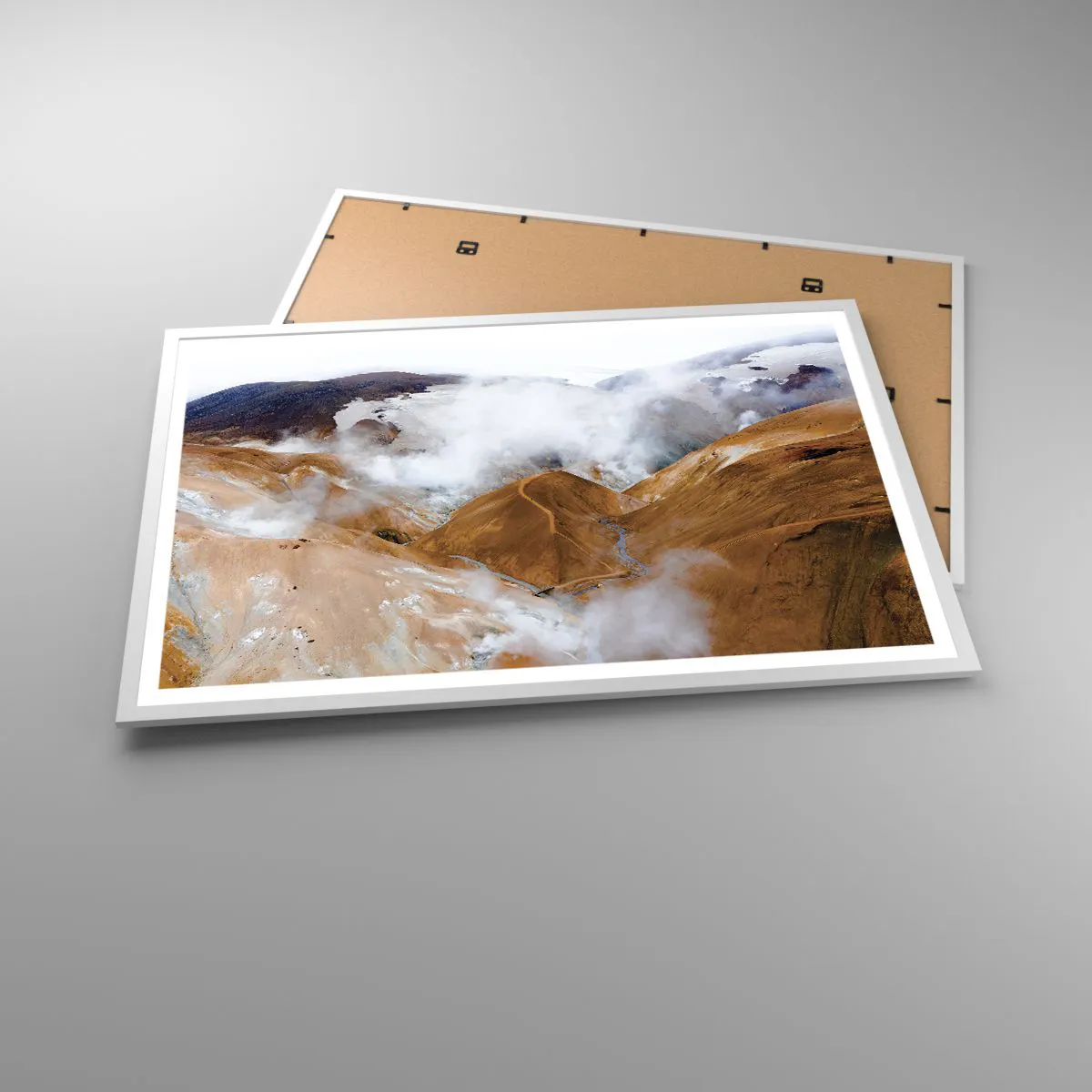Póster en marco blanco - La dura belleza de Islandia - 91x61 cm