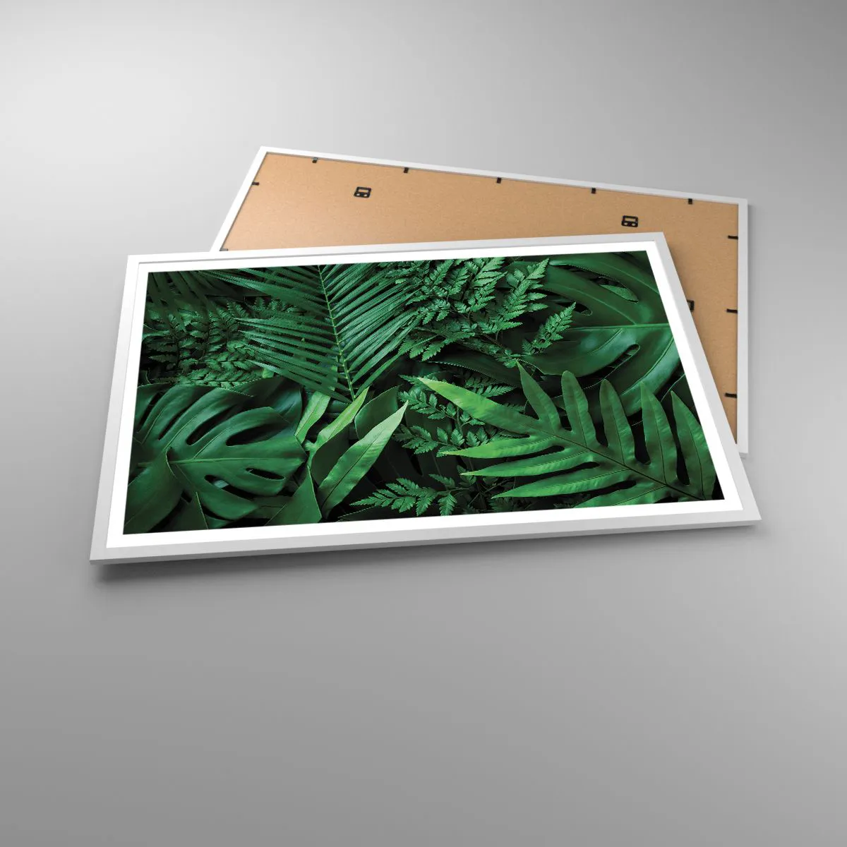 Affiche dans un cadre blanc - Poster - Emmitouflé de verdure - 91x61 cm