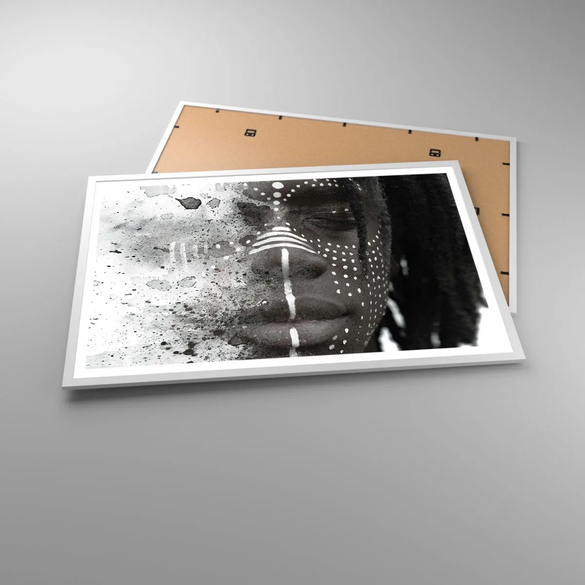 Poster in einem weißen Rahmen - Entdecke den Urgeist - 91x61 cm