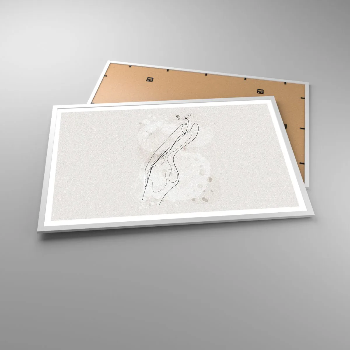 Poster in einem weißen Rahmen - Der Blick schweift - 91x61 cm