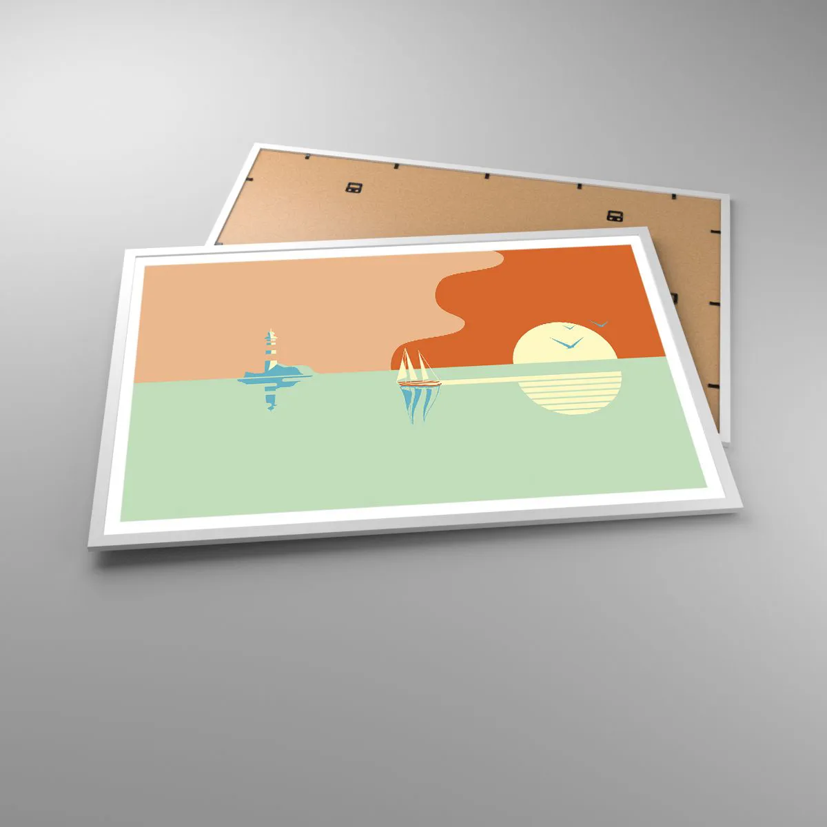 Plakát v bílém rámu - Dokonalá mořská krajina - 91x61 cm