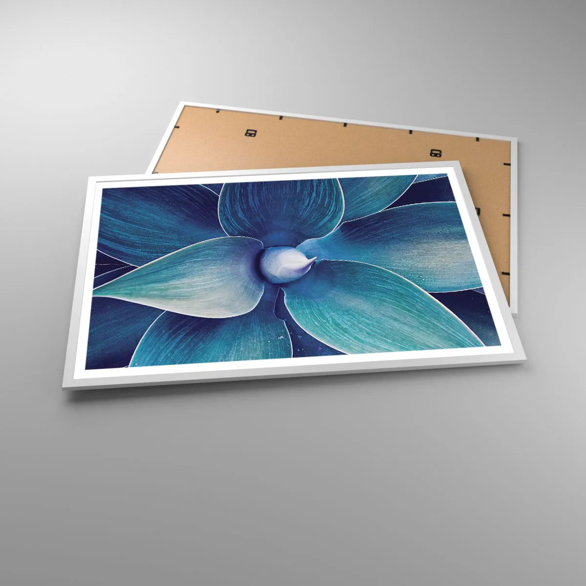 Plagát v bielom ráme - Modrastý od neba - 91x61 cm