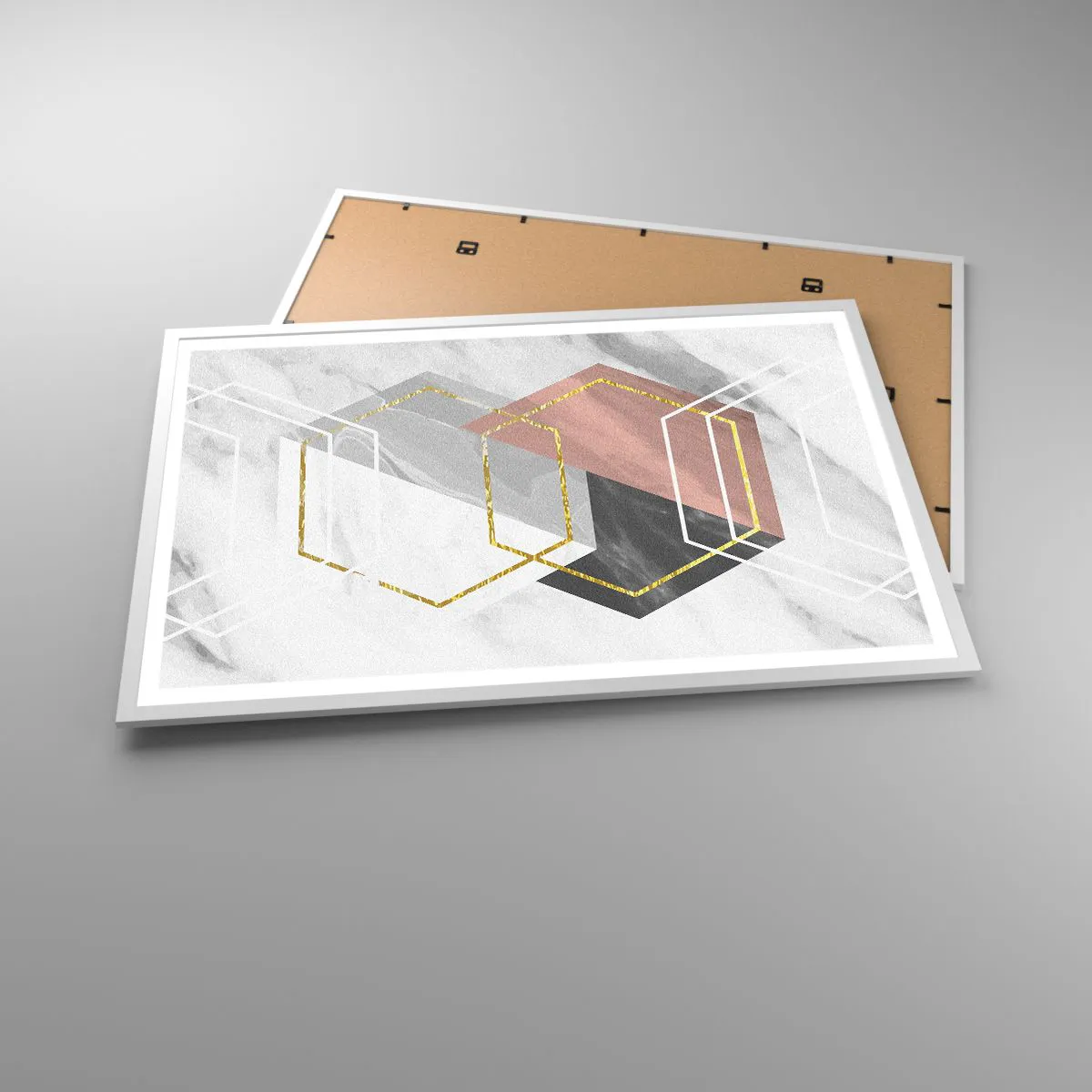 Affiche dans un cadre blanc - Poster - Composition en chaîne - 91x61 cm