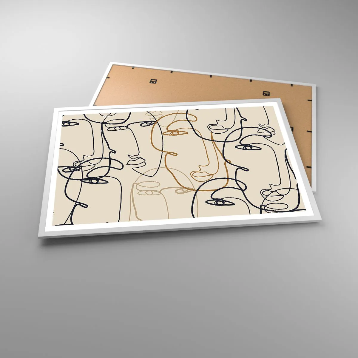 Poster in einem weißen Rahmen - Das Porträt wird multipliziert - 91x61 cm