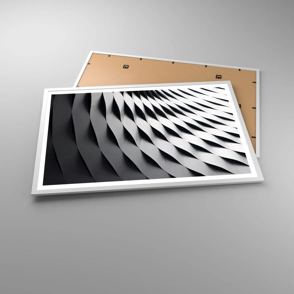 Affiche dans un cadre blanc - Poster - A la surface des vagues - 91x61 cm