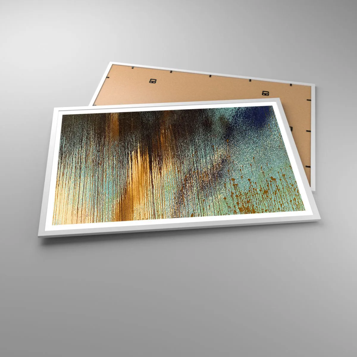 Pôster em moldura branca - Uma composição colorida não acidental - 91x61 cm