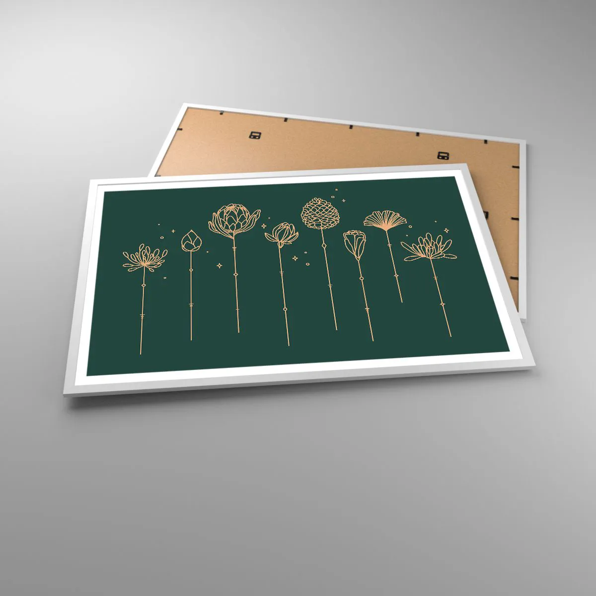 Póster en marco blanco - La familia vegetal - 91x61 cm