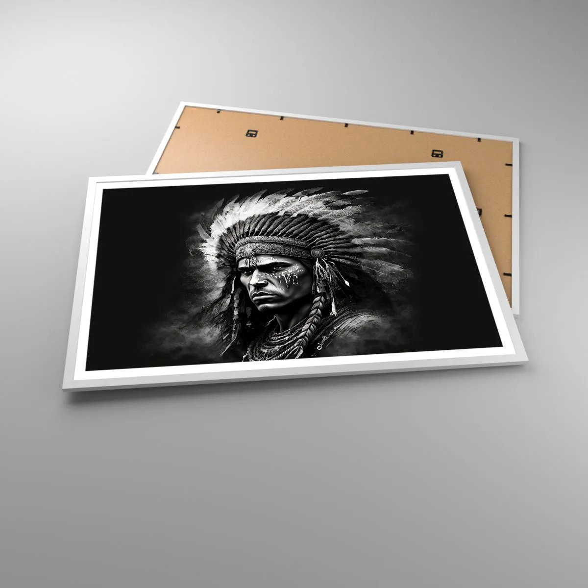 Affiche dans un cadre blanc - Poster - Un leader et un guerrier - 91x61 cm