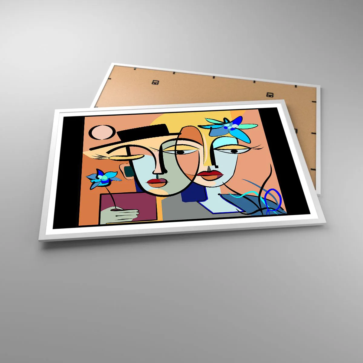 Poster in einem weißen Rahmen - Picassos randez vous - 91x61 cm