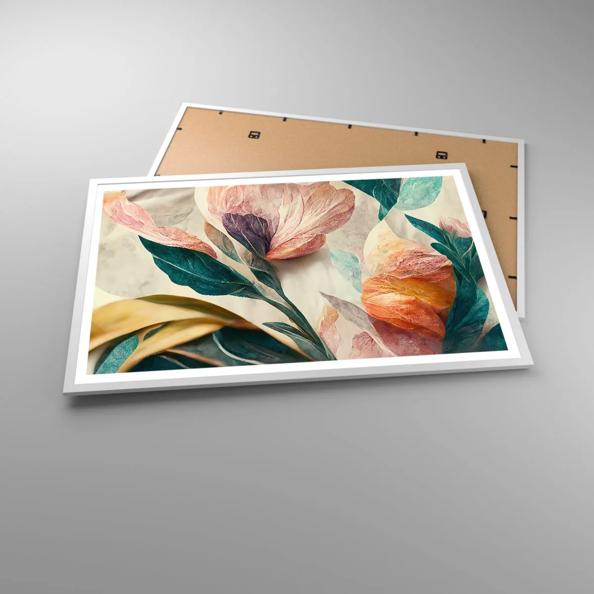 Poster în ramă albă - Flori din insulele sudice - 91x61 cm