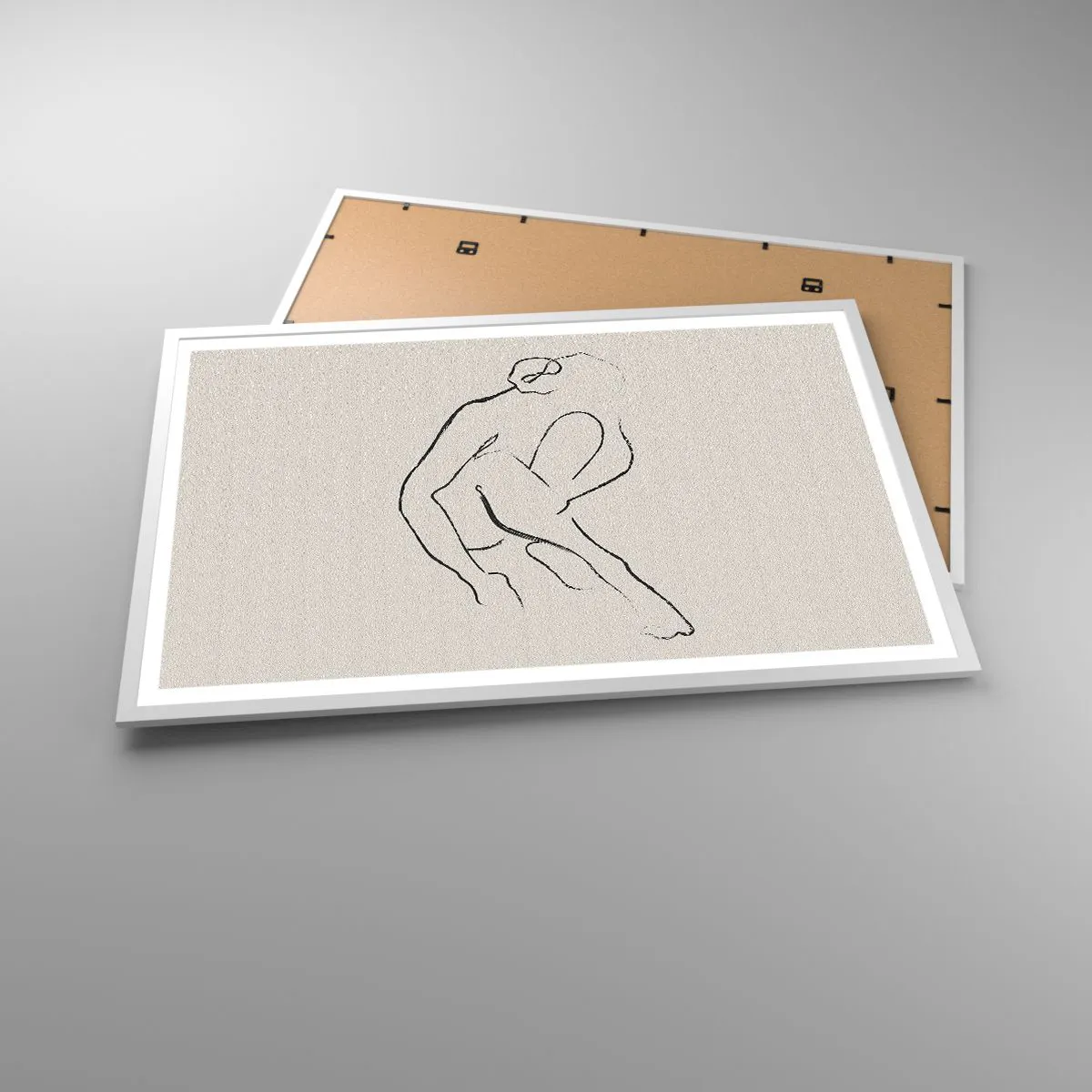 Poster in een witte lijst - Intieme schets - 91x61 cm