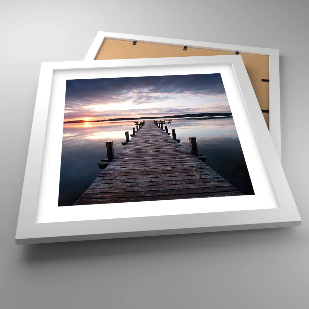 Poster in white frmae - Quiet Border of Night and Day - 30x30 cm