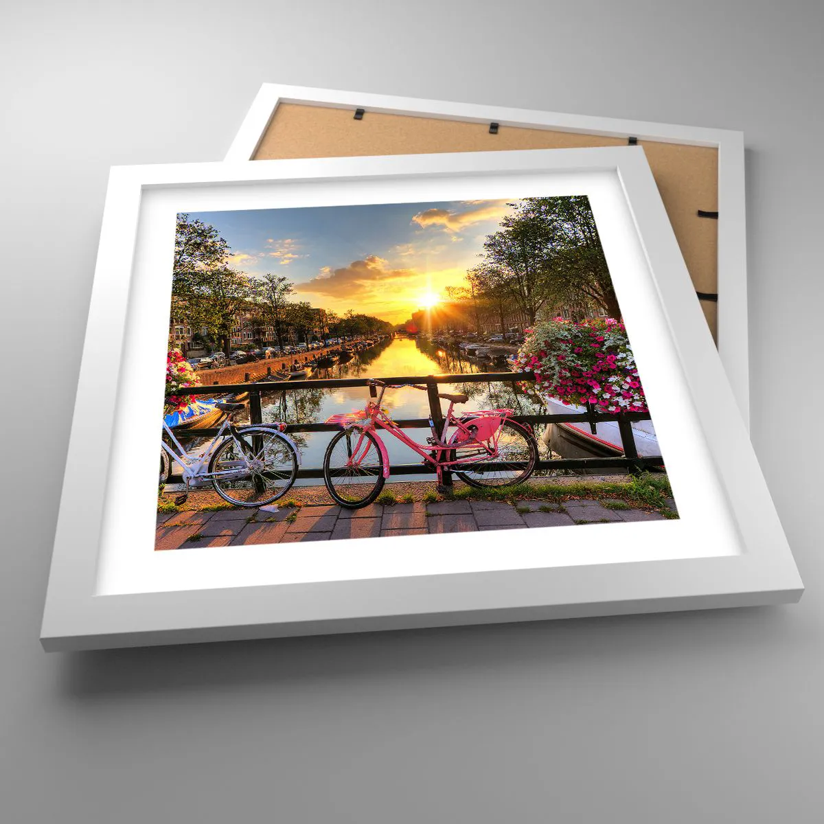 Poster in white frmae - Spring Morning in Amsterdam - 30x30 cm
