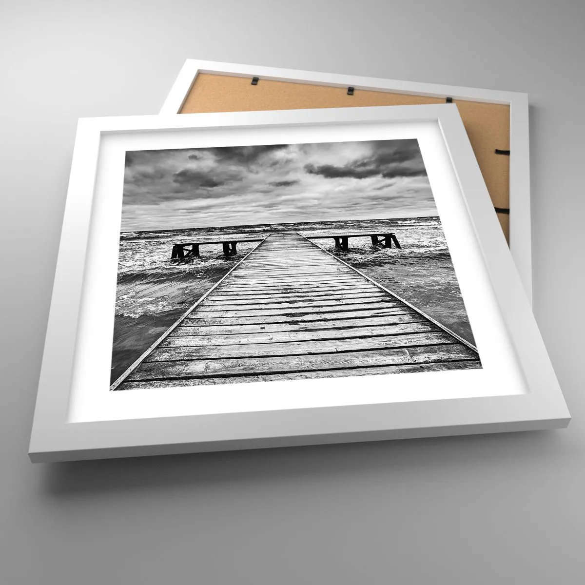 Poster in white frmae - Waiting for the Wind to Blow away - 30x30 cm