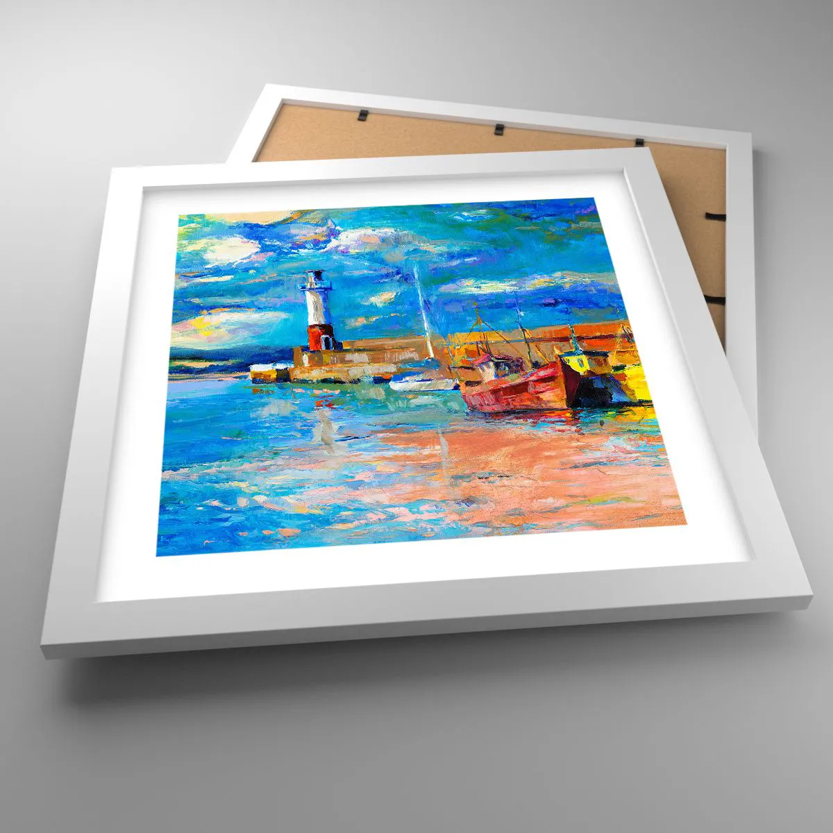 Poster in white frmae - Afternoon in a Rainbow Bay - 30x30 cm
