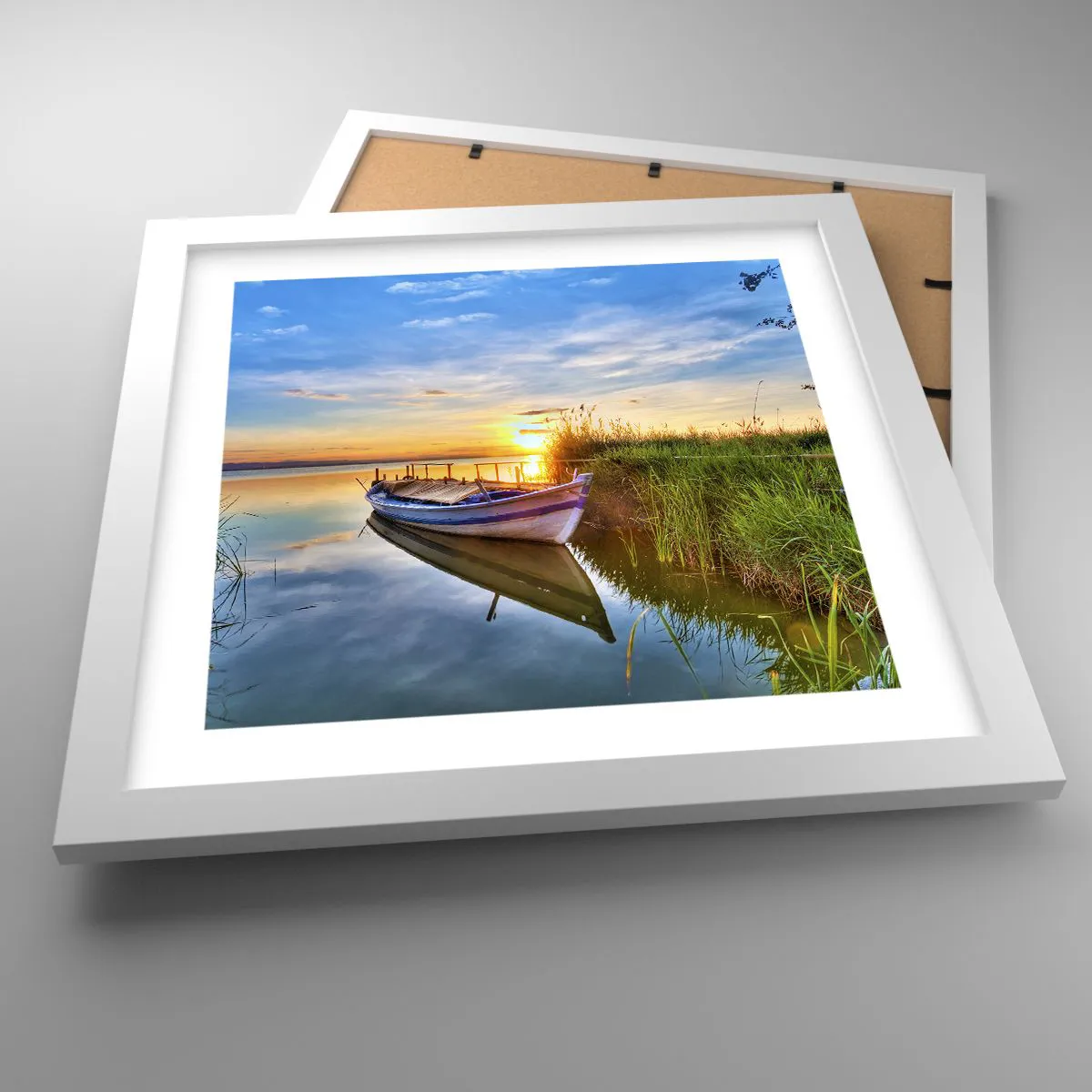 Affisch i vit ram - Uppfyllda drömmars vik - 30x30 cm