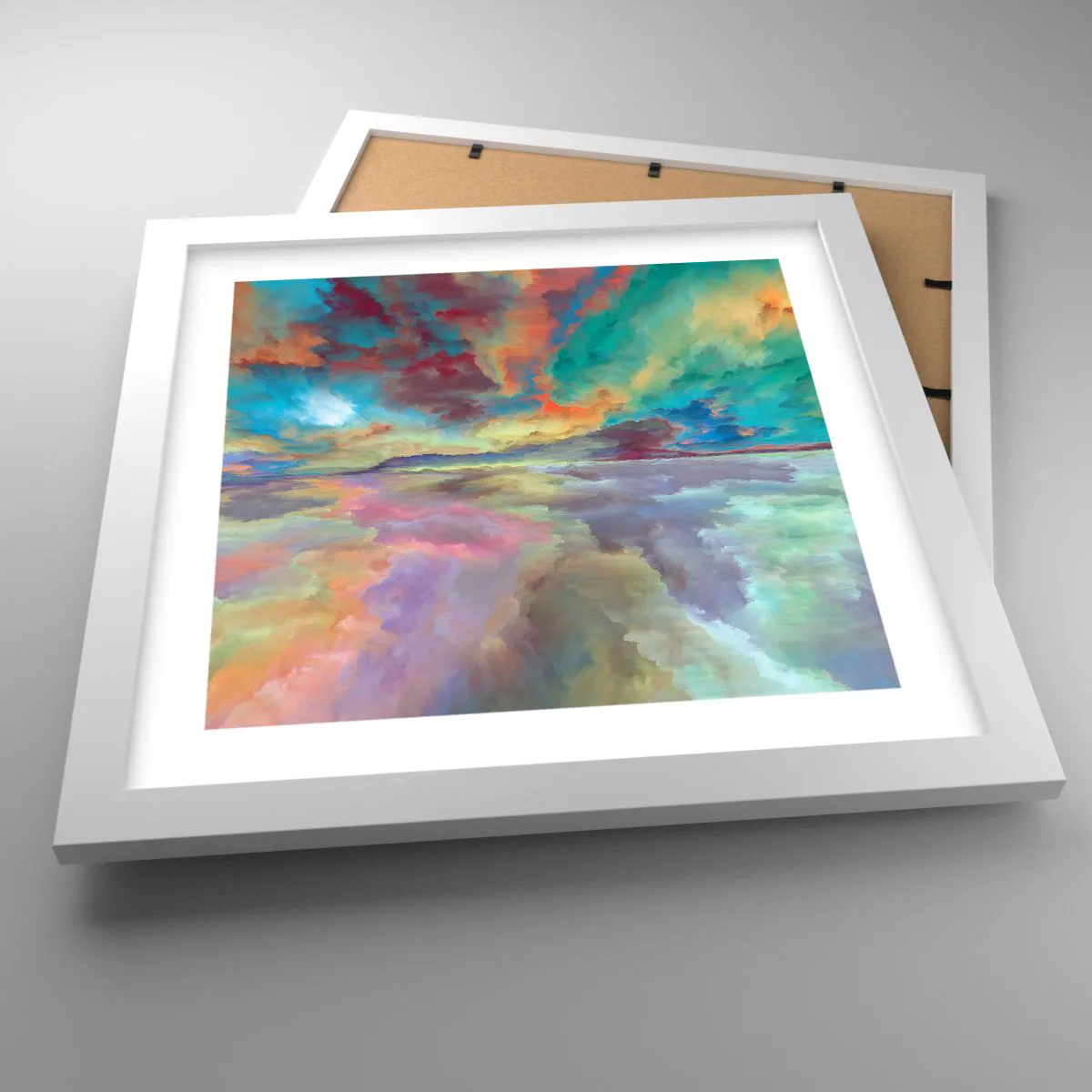 Affiche dans un cadre blanc - Poster - Deux paradis - 30x30 cm