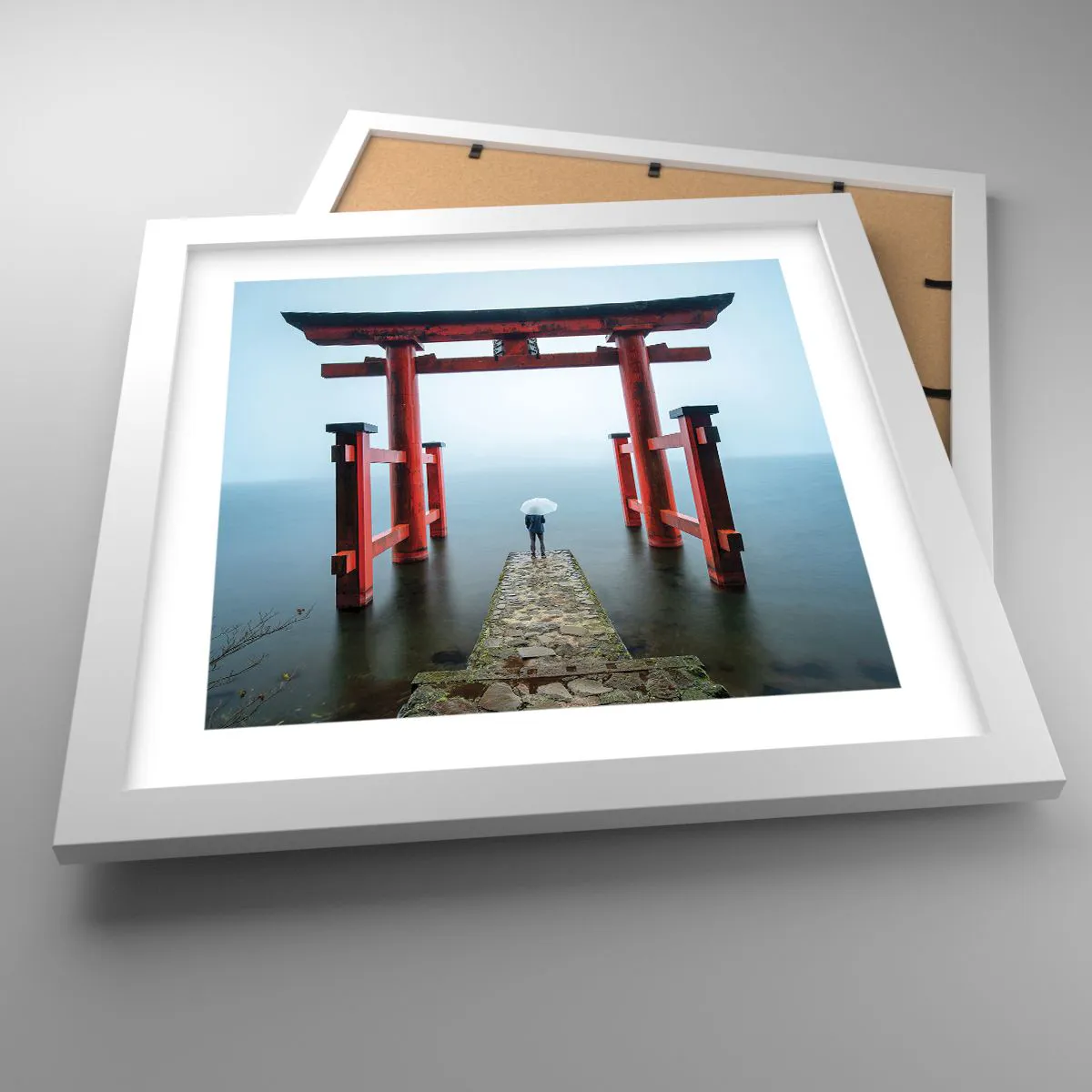 Affiche dans un cadre blanc - Poster - Rêverie japonnaise - 30x30 cm