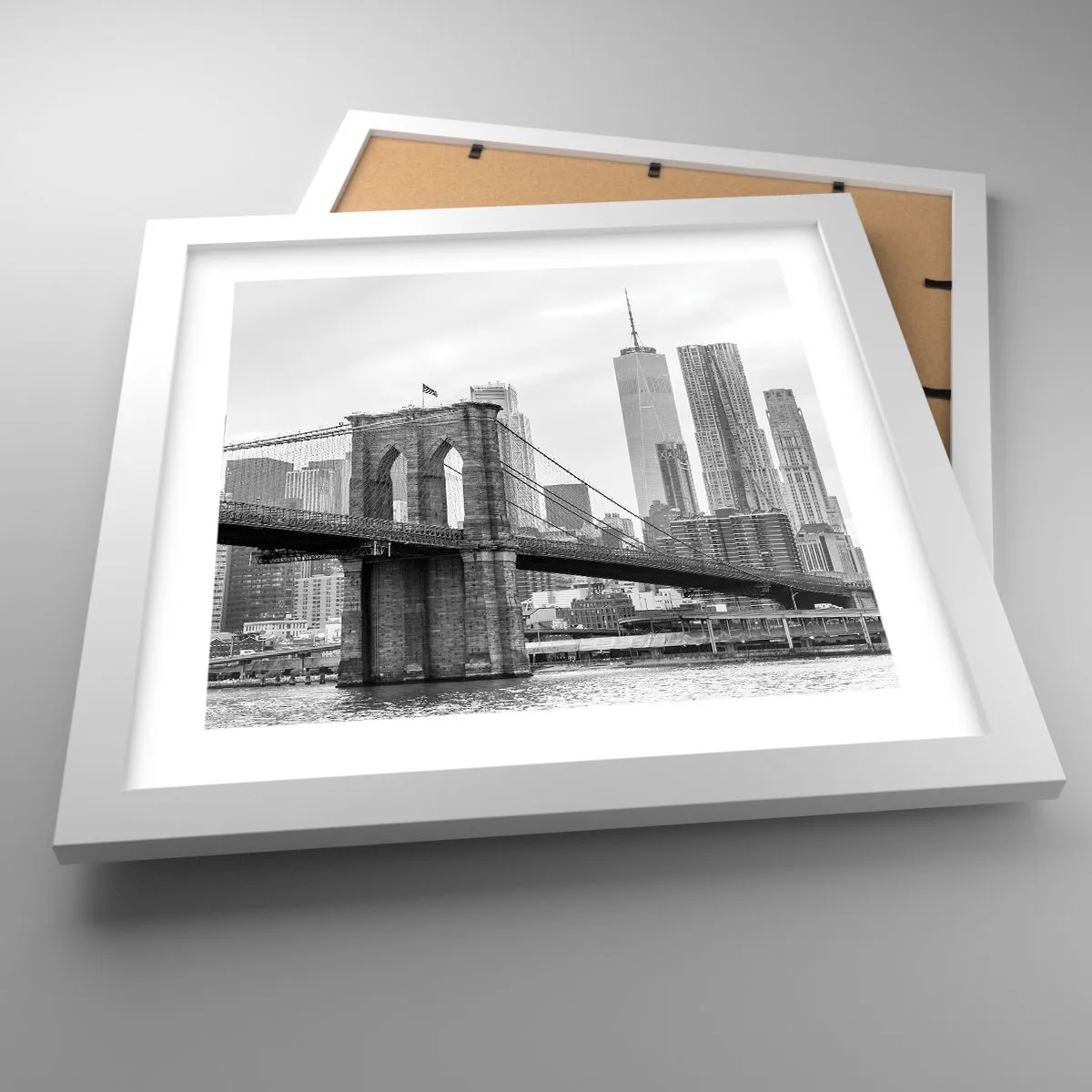 Poster in een witte lijst - New Yorkse sfeer - 30x30 cm