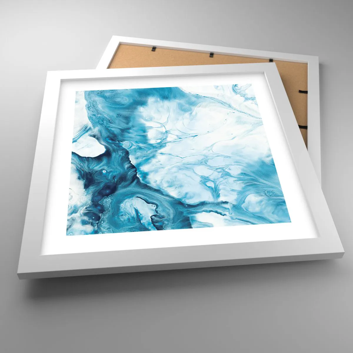 Plakat w białej ramie - Koncert błękitu - 30x30 cm