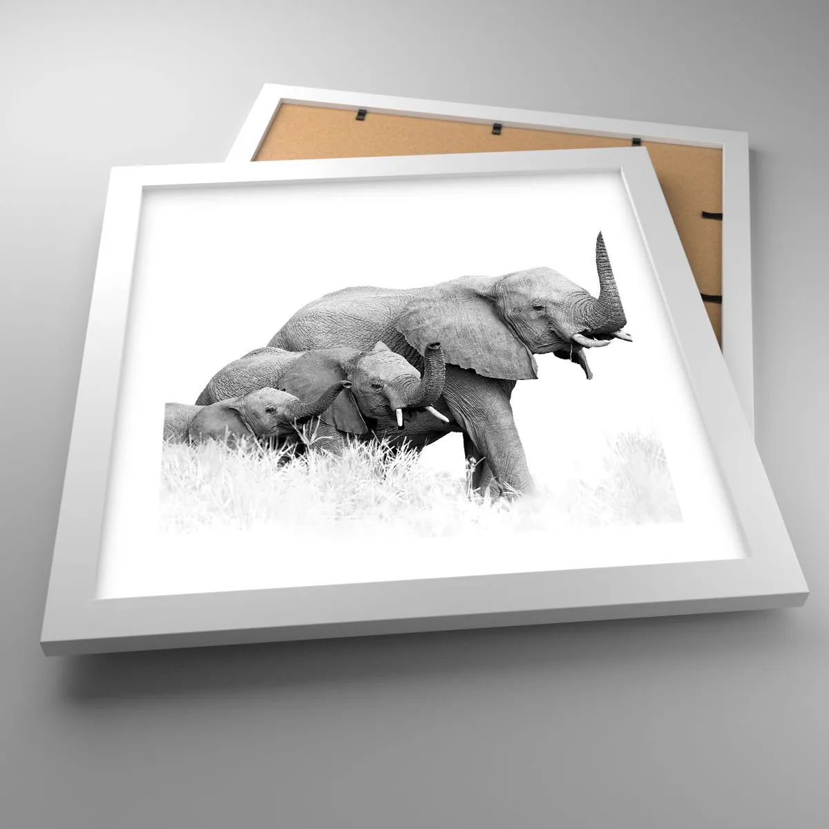 Affiche dans un cadre blanc - Poster - Un, deux, trois - 30x30 cm