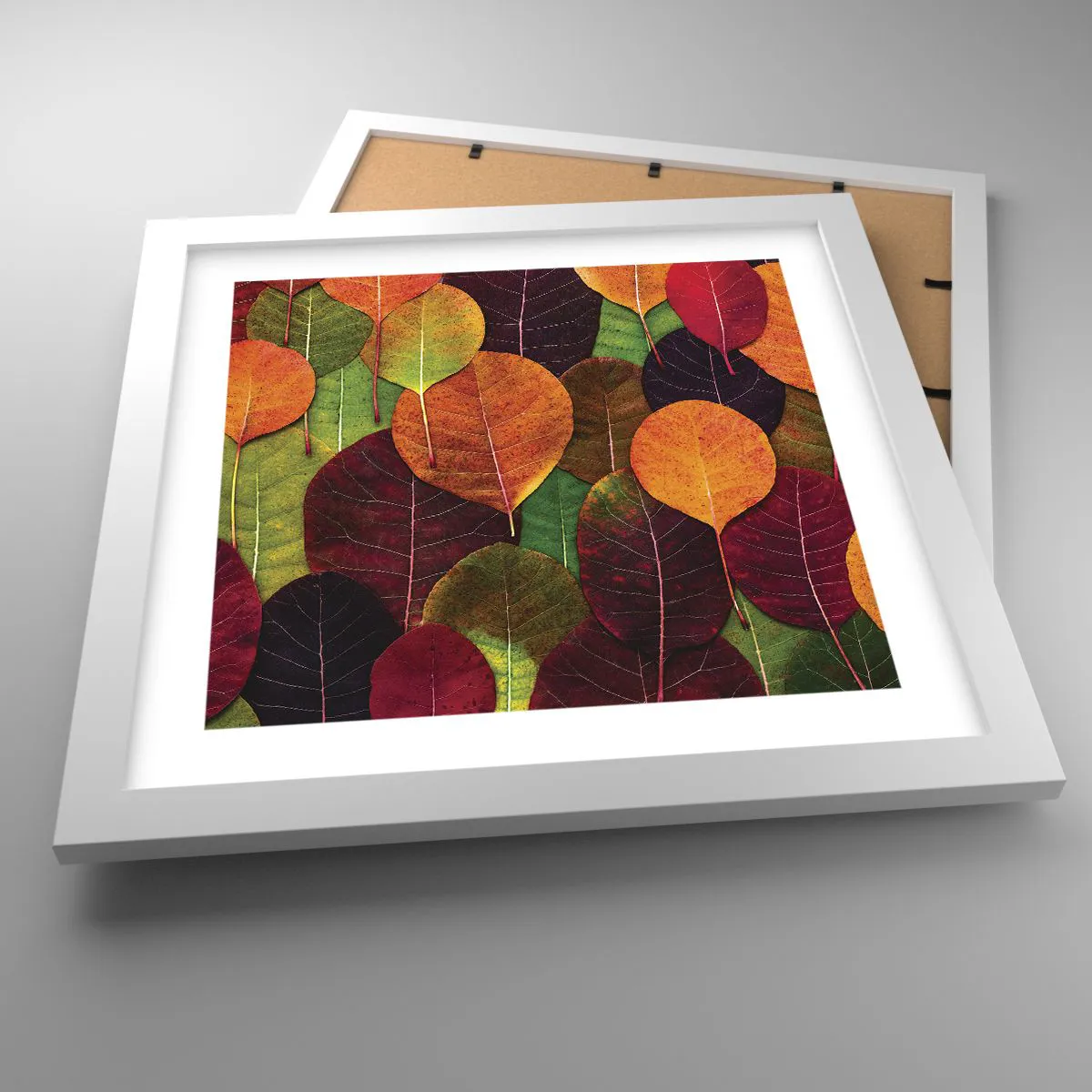 Poster in einem weißen Rahmen - Herbstmosaik - 30x30 cm