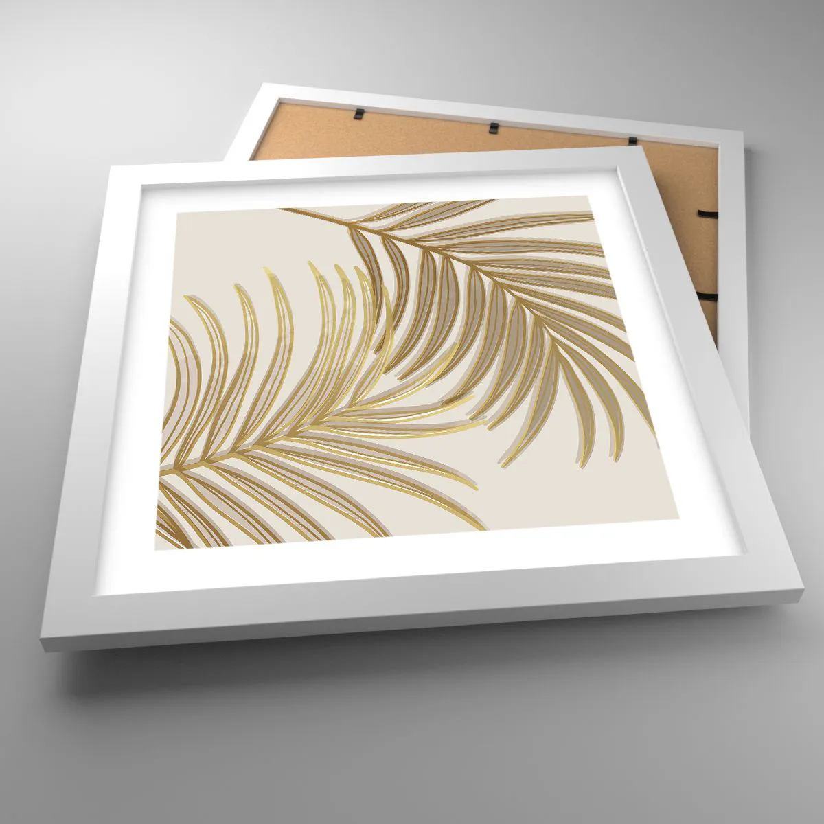 Affisch i vit ram - Guldpalmen - 30x30 cm