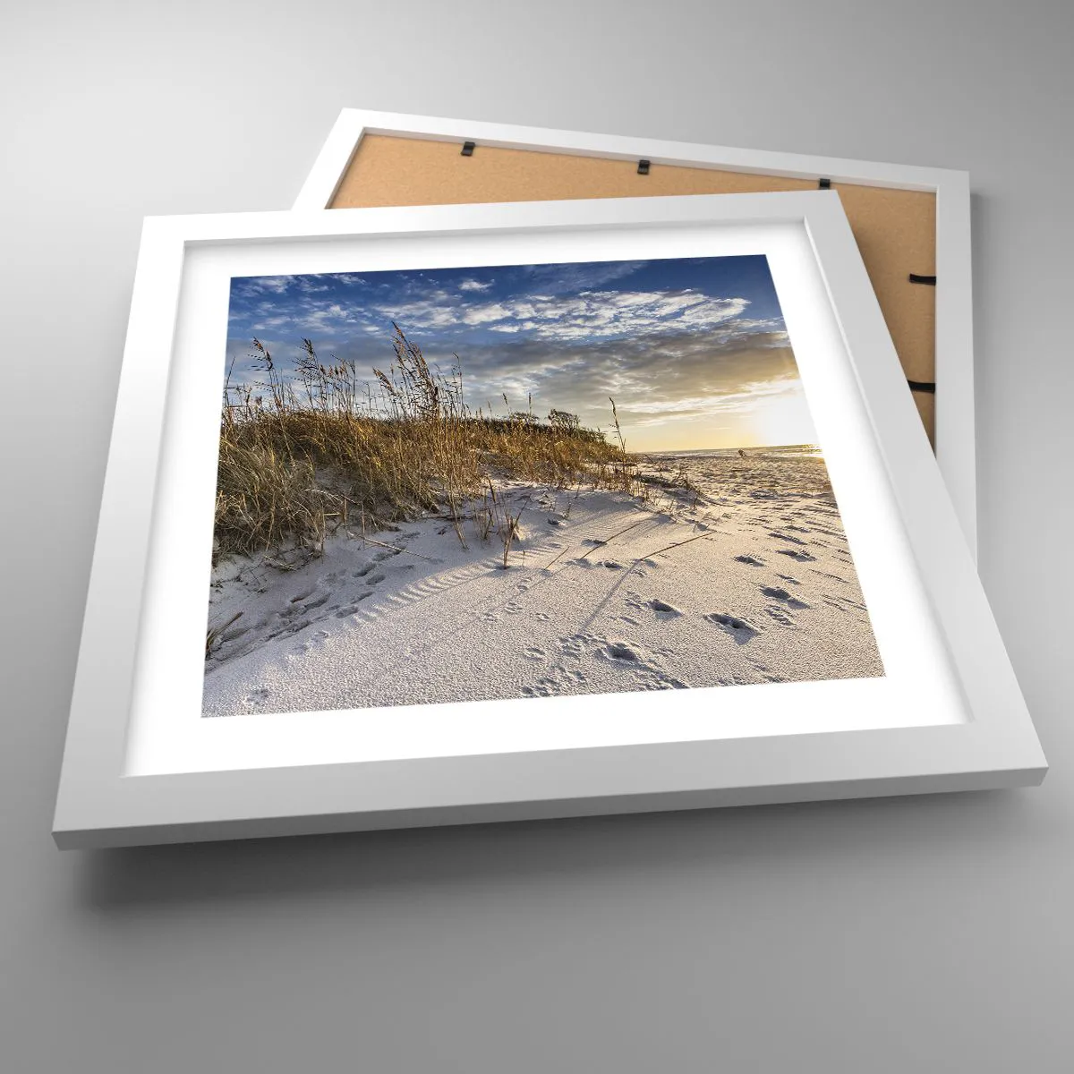 Poster in white frmae - Invitation to a Walk - 30x30 cm