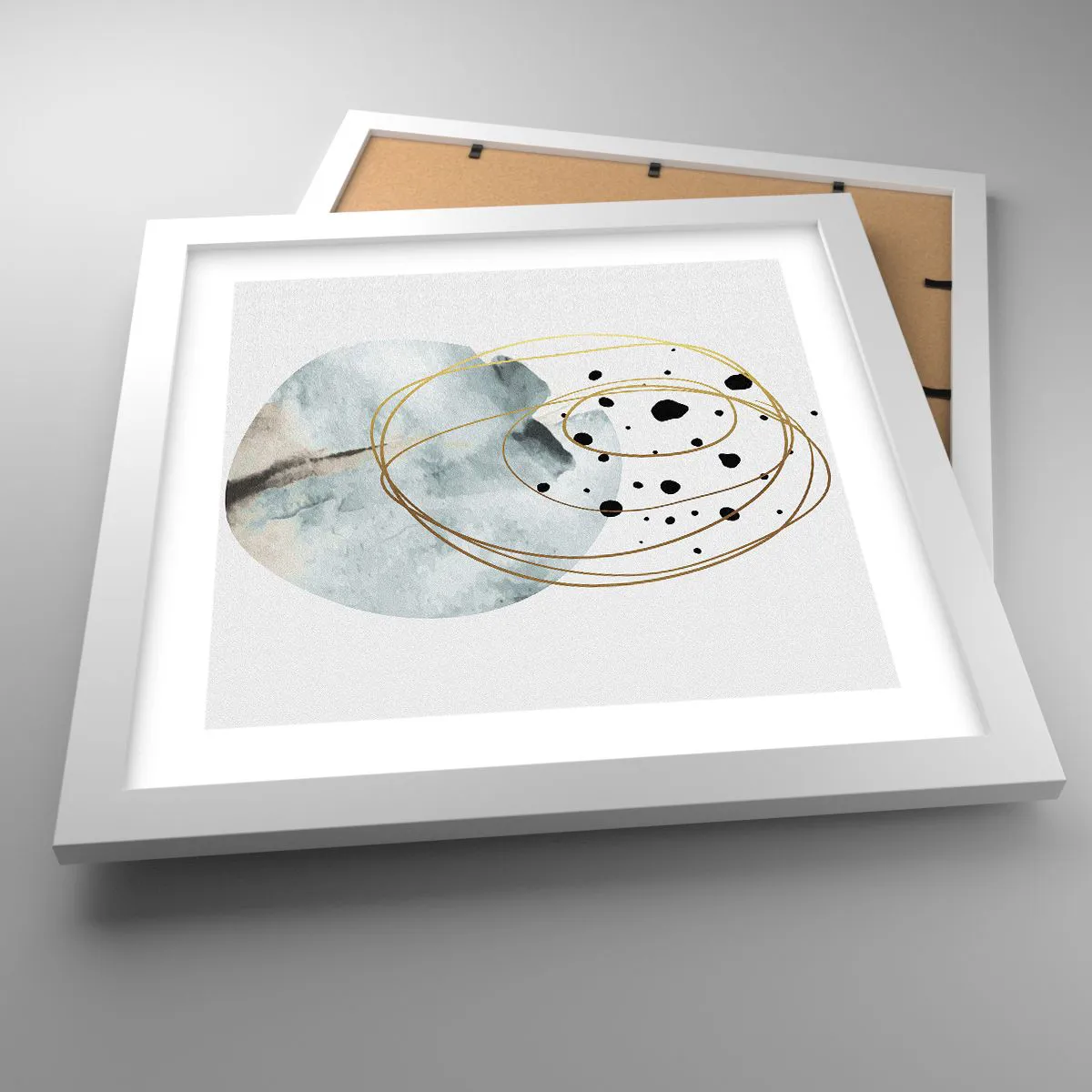 Affiche dans un cadre blanc - Poster - Emmêlement de l'espace - 30x30 cm