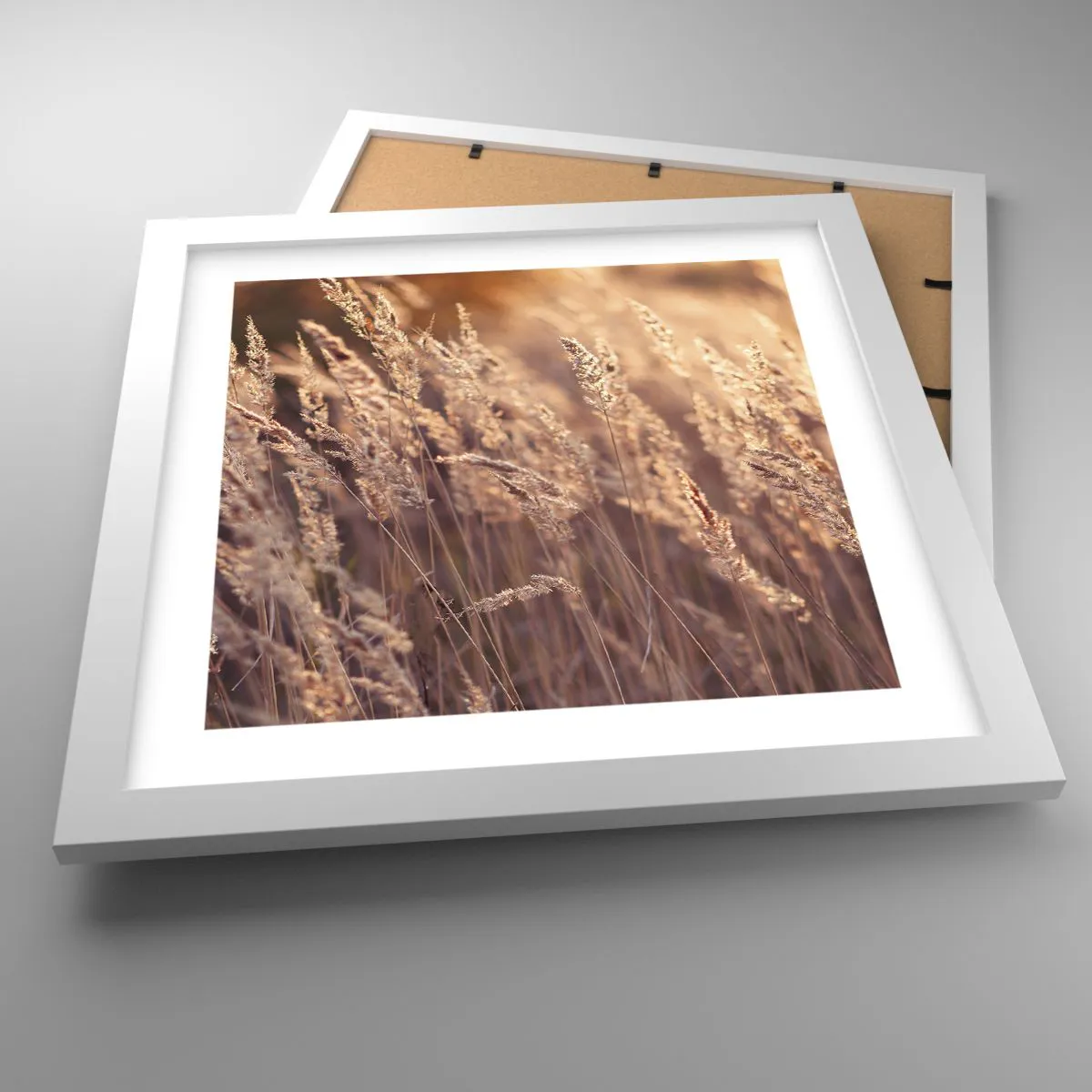 Plagát v bielom ráme - Pripravení privítať jeseň - 30x30 cm