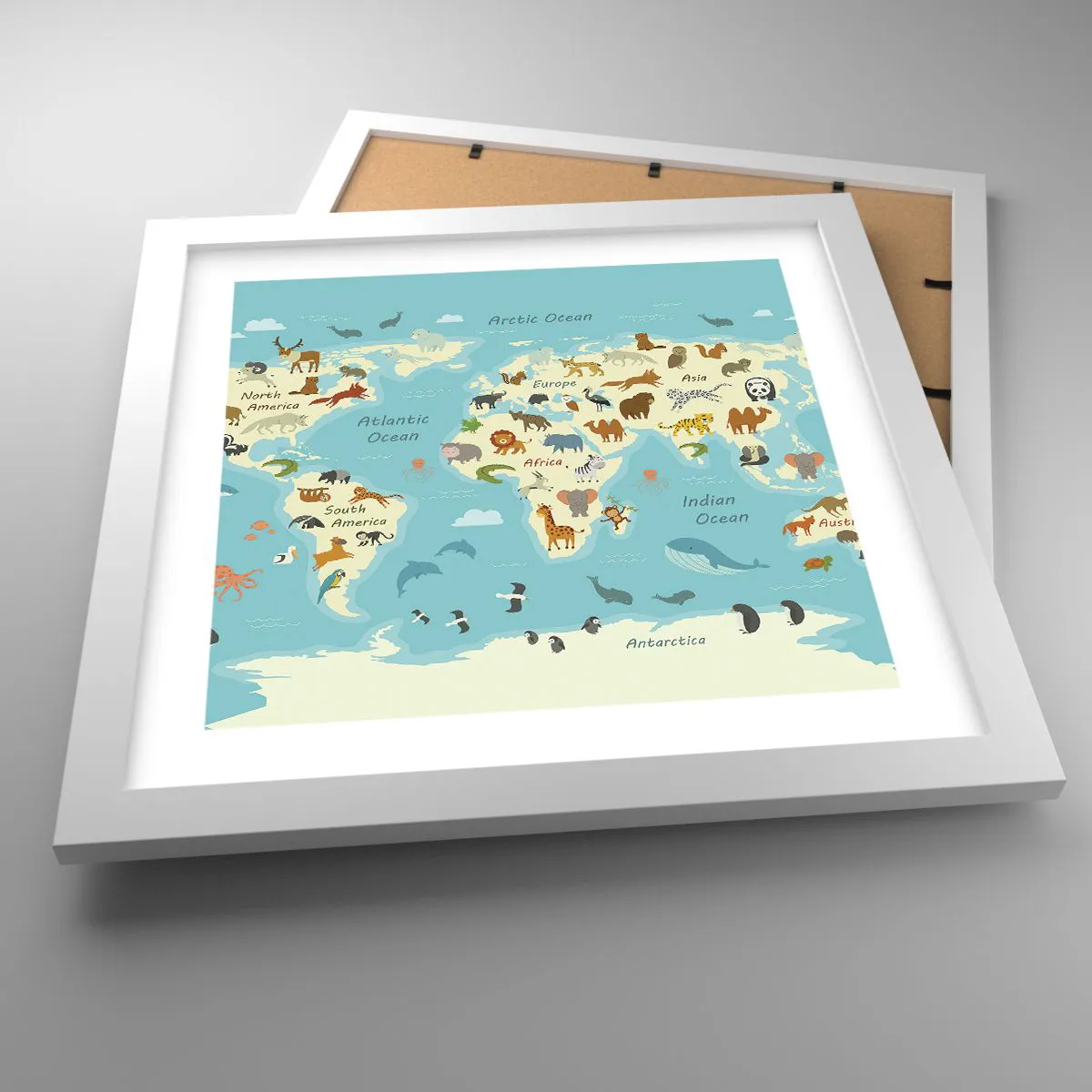 Poster în ramă albă - Vecini buni - 30x30 cm